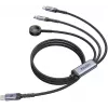 UNITEK Cabo de Carregamento 3-em-1 USB-C + Lightning + Apple Watch, 100W PD, 480 Mbps, 1,2 m, Preto
