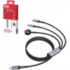 UNITEK Cabo de Carregamento 3-em-1 USB-C + Lightning + Apple Watch, 100W PD, 480 Mbps, 1,2 m, Preto