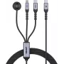 UNITEK Cabo de Carregamento 3-em-1 USB-C + Lightning + Apple Watch, 100W PD, 480 Mbps, 1,2 m, Preto