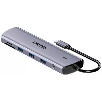 Unitek Hub USB 3.0 de 4 portas com cabo de 30cm, cinzento