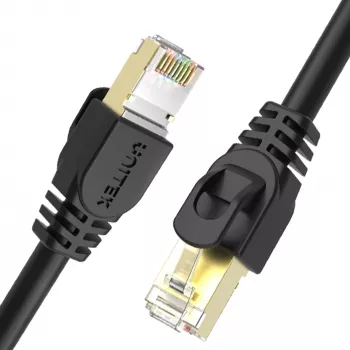 UNITEK Cabo de rede Ethernet Cat.7 SSTP RJ45, 0,5 m, cinzento, 10 Gbit/s, 600 MHz, dourado