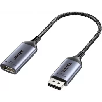 Adaptador UNITEK DisplayPort 1.4 para HDMI 2.1, 8K@60Hz, ativo, alumínio