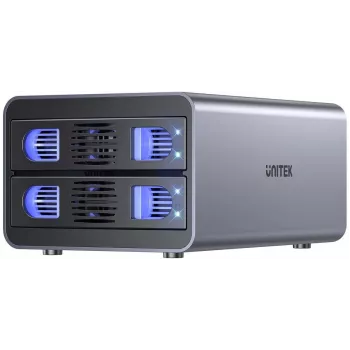Caixa RAID UNITEK para discos SATA 2,5''/3,5'' 4 modos 40 TB USB-C 10 Gbit/s
