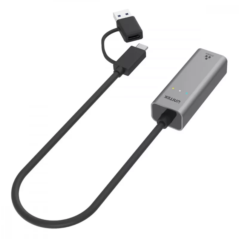 UNITEK Adaptador USB-A/C 3.1 Gen 1 para RJ45 2.5 Gigabit Ethernet U1313C