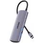 UNITEK Hub USB-C 4-em-1 USB-C 10 Gbps, 2x USB-A e 2x USB-C, Space Grey