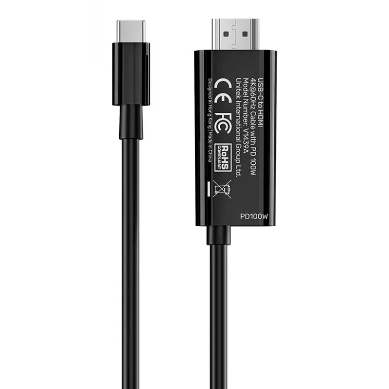 UNITEK cabo USB-C para HDMI 4K@60Hz com USB-C PD 100W