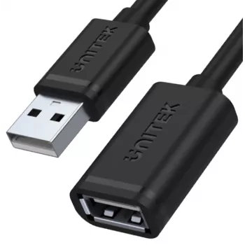 UNITEK Y-C449GBK cabo de extensão USB 2.0, ficha tipo A macho para fêmea, 1,5 m, preto