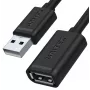 UNITEK Y-C449GBK cabo de extensão USB 2.0, ficha tipo A macho para fêmea, 1,5 m, preto