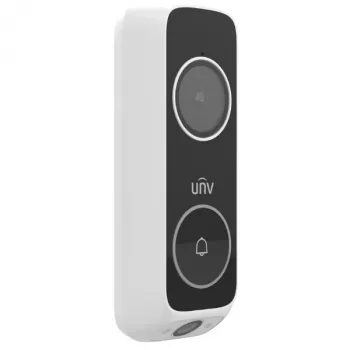 UNIVIEW ED-525B-WB Campainha sem fios com câmara, Wi-Fi, 2MP, 1080p, IP65, preto/branco
