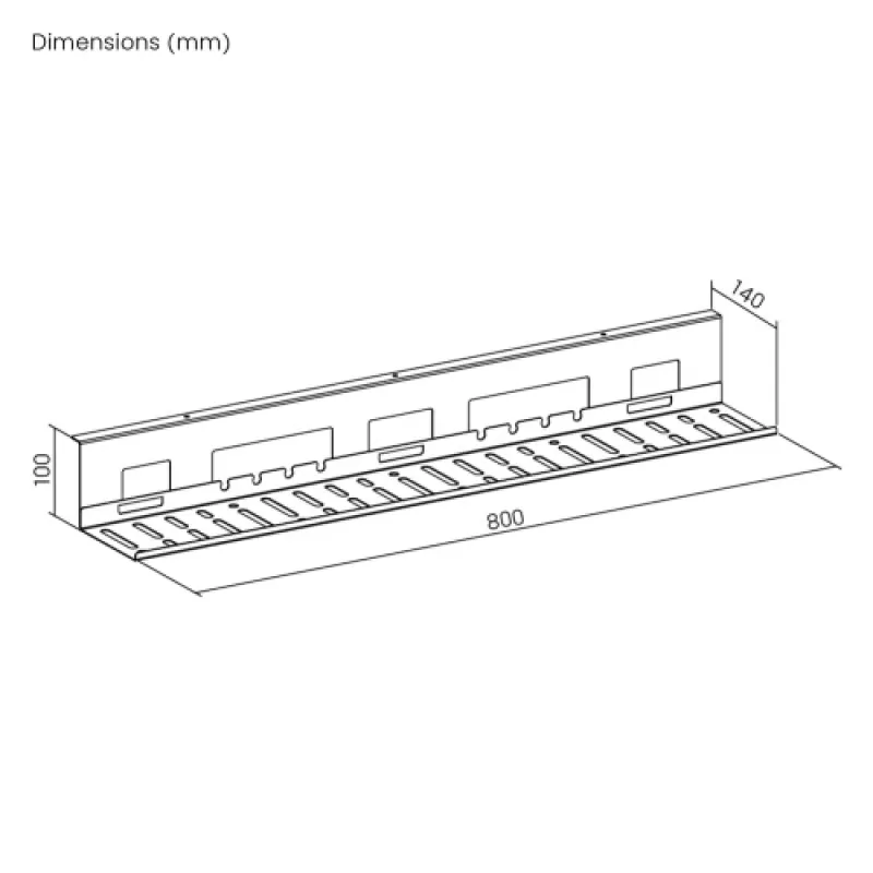 UP UP W-2-31-11CC Bandeja de Gestão de Cabos, 800x140x100, Branco