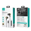 USAMS EP-43 auriculares estéreo USB-C em metal com microfone, preto