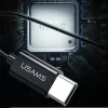 USAMS EP-43 auriculares estéreo USB-C em metal com microfone, preto