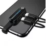 USAMS Adaptador duplo Lightning com luz LED SJ357 preto