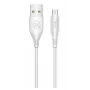 USAMS US-SJ268 U18 Cabo flexível PVC universal Micro USB para USB de dados e carregamento rápido 2A com ficha redonda branco