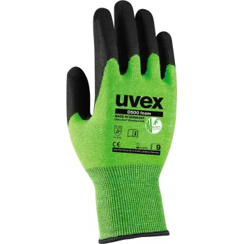 Uvex D500 luvas de corte em espuma, tamanho 9 (L), cinzento/antracite 6060409