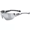 Óculos de ciclismo UVEX Equate, branco mate / espelhado prateado