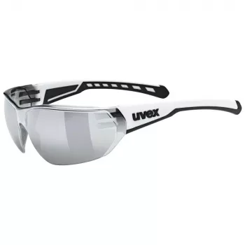 Óculos de ciclismo UVEX Equate, branco mate / espelhado prateado