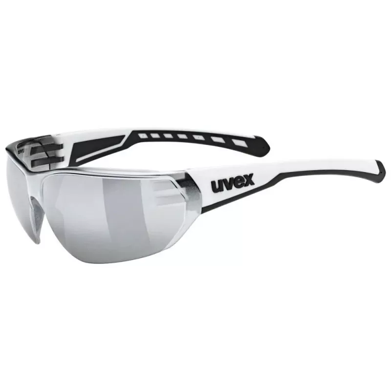 Óculos de ciclismo UVEX Equate, branco mate / espelhado prateado