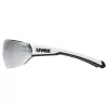 Óculos de ciclismo UVEX Equate, branco mate / espelhado prateado