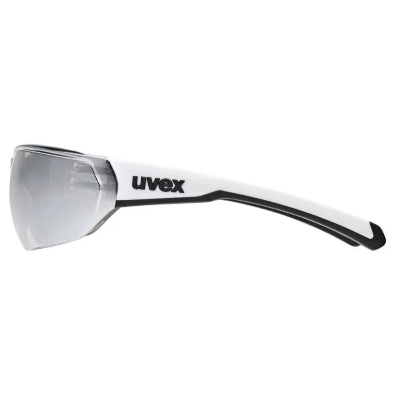 Óculos de ciclismo UVEX Equate, branco mate / espelhado prateado