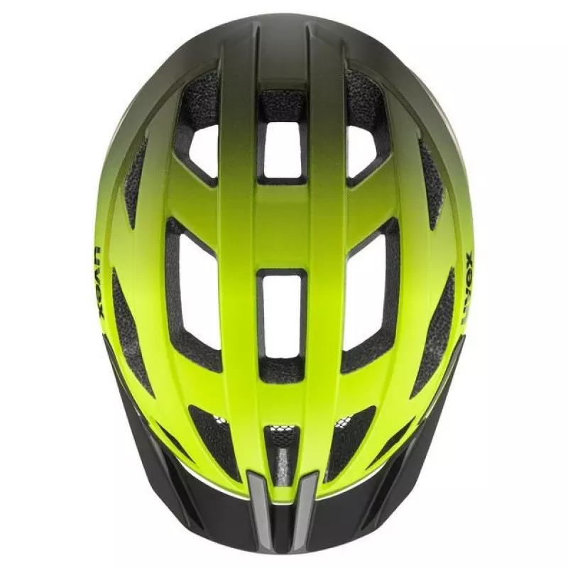 UVEX I-vo 2 Capacete de Bicicleta 56-60 cm, Amarelo Néon/Preto Mate
