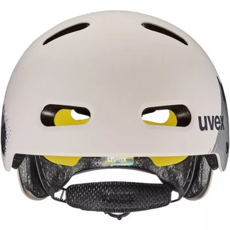 Capacete de bicicleta para criança UVEX Kid 4 Style MIPS, Dirt Warm Grey