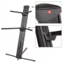 V-TONE DELUXE K2 suporte para teclado em X com reforço duplo, altura ajustável 650–980 mm, carga de 65 kg, preto