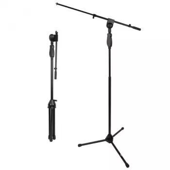 V-TONE DELUXE M1 Solo Suporte de microfone com braço articulado e base de tripé, altura ajustável 900-1600 mm, preto