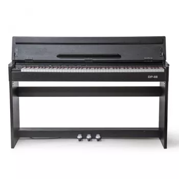 Piano digital V-TONE DP-88 BK preto com suporte