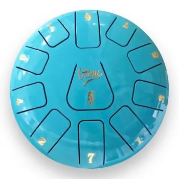 V-TONE VBJ 8-11 C Steel Tongue Drum Tank Drum, 11 Notas, Dó Maior, Preto Mate, com Baquetas e Bolsa