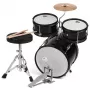 Bateria acústica júnior de 5 peças V-TONE VD JUNIOR BK para crianças, preta