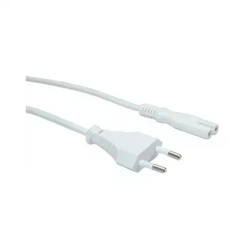 Cabo de alimentação AC VALUE – ficha Euro para IEC 60320 C7, 1 m, branco