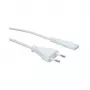Cabo de alimentação AC VALUE – ficha Euro para IEC 60320 C7, 1 m, branco