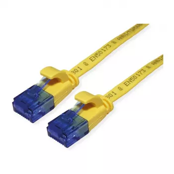 VALUE Cabo de Patch Extra-Flat Cat.6A UTP, Amarelo, 0,5 m