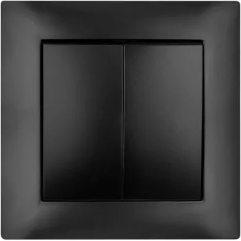 Interruptor duplo de luz VCX WESA LC 02, preto