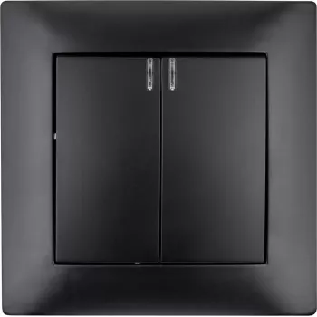 VCX WESA LC 04C Interruptor duplo com retroiluminação, preto