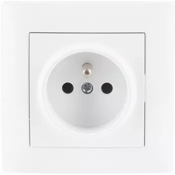 Tomada individual VCX WESA LC 13 com contacto de proteção, Type E, 16A 250V, branco