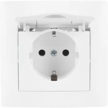 VCX WESA LC 18 tomada Schuko com tampa basculante, montagem à superfície, IP44, branco