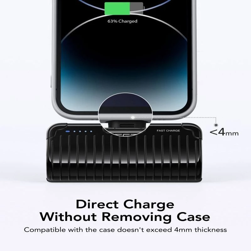 Powerbank Veger PlugOn (W0558P) 5000 mAh 20W PD QC3.0 com conector Lightning integrado preta