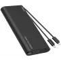 Power bank VEGER TCE130 130W PD 25000mAh com cabos USB-C e Lightning integrados, Preto