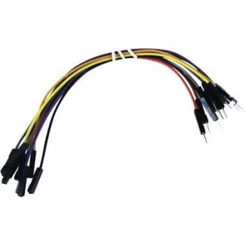 Velleman WJW011 conjunto de 40 cabos jumper de 15 cm ficha-fêmea para breadboard e prototipagem