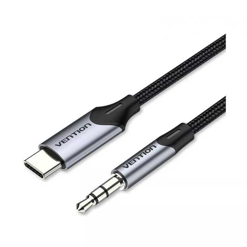 Cabo adaptador VENTION BGKHF USB-C para áudio 3,5 mm 1 m preto