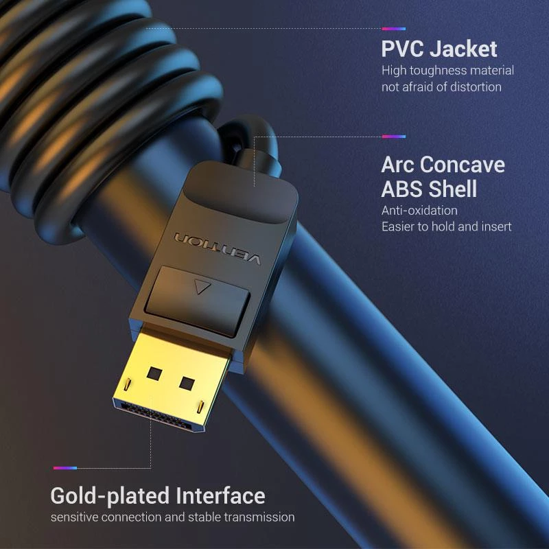VENTION HACBI cabo DisplayPort 3m preto