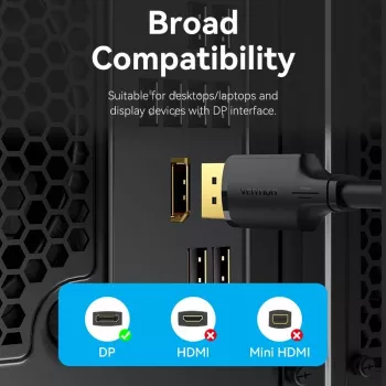 VENTION HAKBF cabo DisplayPort para DisplayPort 1m preto