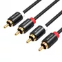 Vention VAB-R06-B200 Cabo de áudio 2m 2xRCA macho para 2xRCA macho (preto)