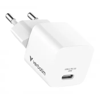 Carregador de parede Verbatim Essentials 20W USB-C Power Delivery Preto