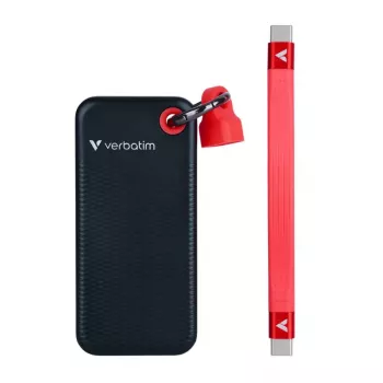 Verbatim Pocket SSD 256GB USB 3.2 Gen 2 Type-C Disco Externo de Estado Sólido Preto/Vermelho (32417)