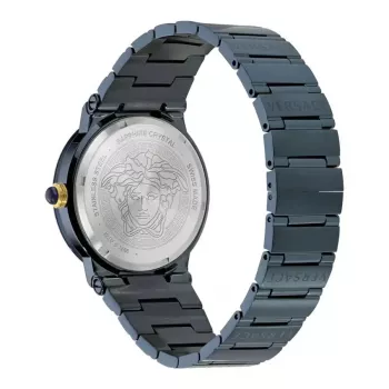 Versace V-Circle Relógio Homem VE7G00423 38mm Swiss Quartz Aço Inoxidável Pele Preto