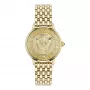 VERSACE V-Circle relógio de quartzo suíço unissexo 38mm aço inoxidável mostrador preto bracelete de pele VE6F00623