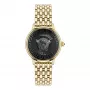 Relógio unissexo VERSACE V-Circle quartzo suíço VE6F00523 38mm mostrador preto bracelete de pele